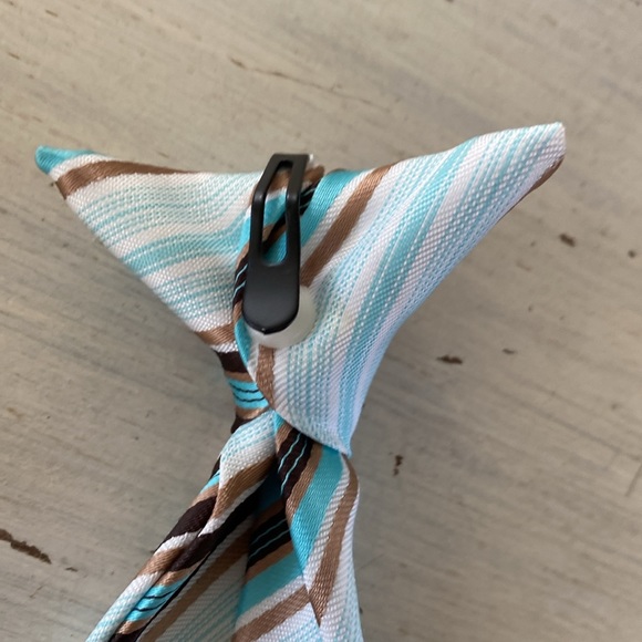 Vintage Boys Polyester Stripe Clip-on Tie - Picture 8 of 9